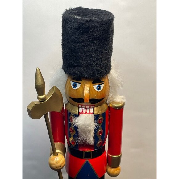 set of 2 Nutcracker Soldier large 15" Christmas decor wood - Picture 4 of 16
